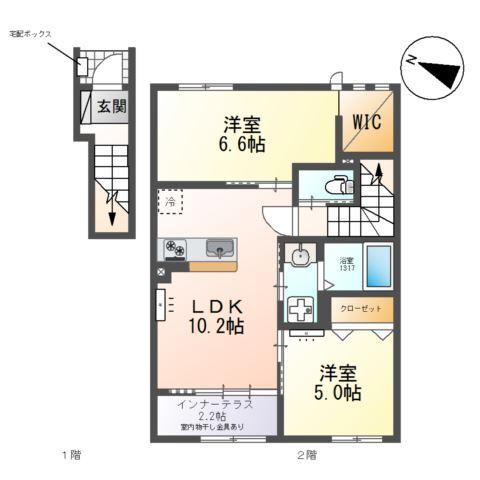 スカイブルームナツミ（Sky bloom Natsumi） 間取り図画像