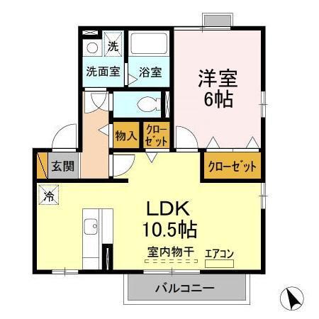 エミール・オガワ　A・B棟（A201） 間取り図画像