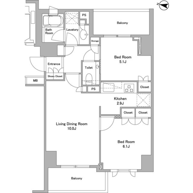 パークハウス三軒茶屋クロスコート（603） 間取り図画像