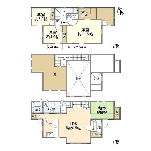 中町１丁目貸家（-） 間取り図画像