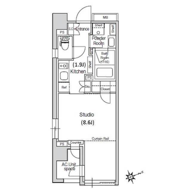 スタイリオ元住吉Ⅱ（601） 間取り図画像
