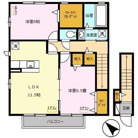 プランドール (川越)　Ｂ（201） 間取り図画像