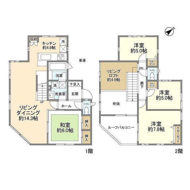 前貝塚町貸家（-） 間取り図画像