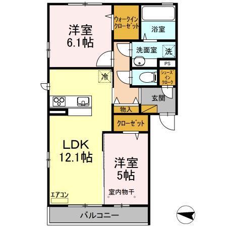 オッツ西船橋（201） 間取り図画像