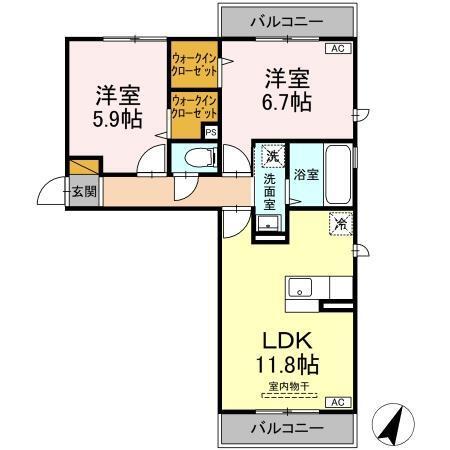 ルシェリア一番館・二番館（Ⅰ-301） 間取り図画像