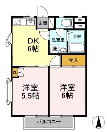 メイプルハイツ（203） 間取り図画像