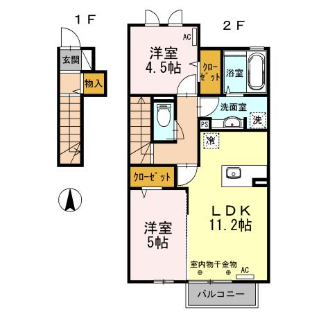 ＣＡＰＥ　ＫＡＮＥＫＯ　Ａ棟（203） 間取り図画像