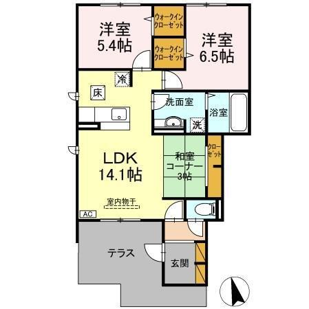 京　Ⅱ（101） 間取り図画像