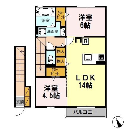 北野翠亭/エアリクス　北野翠亭Ⅰ（203） 間取り図画像