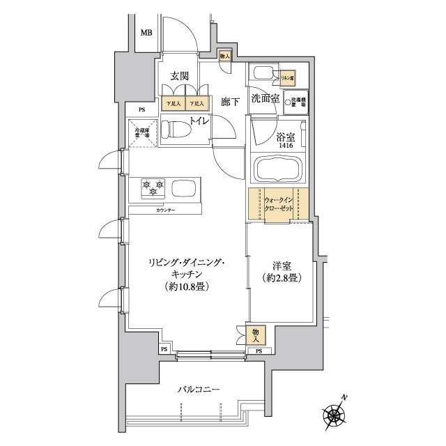 グレーシアフィット三軒茶屋（1401） 間取り図画像