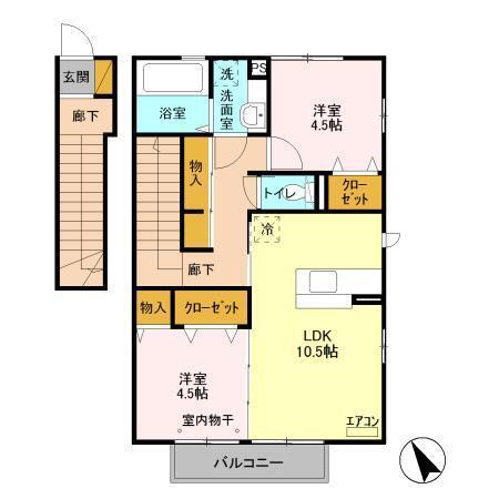 イーストパーク八ヶ崎（201） 間取り図画像