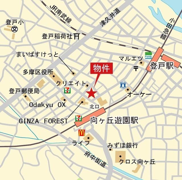 パークタワー向ヶ丘遊園（1809） 地形図・案内図