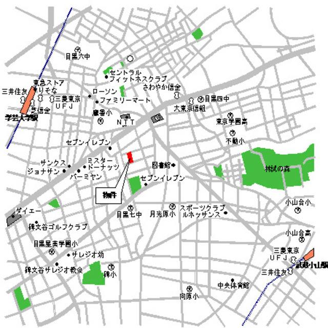 パークアクシス目黒本町（411） 地形図・案内図