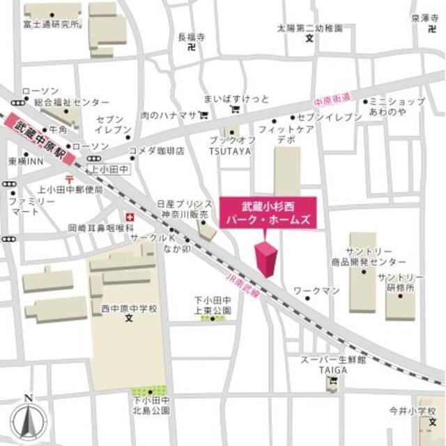 武蔵小杉西パーク・ホームズ（505） 地形図・案内図