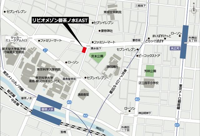 リビオメゾン御茶ノ水ＥＡＳＴ（205） 地形図・案内図