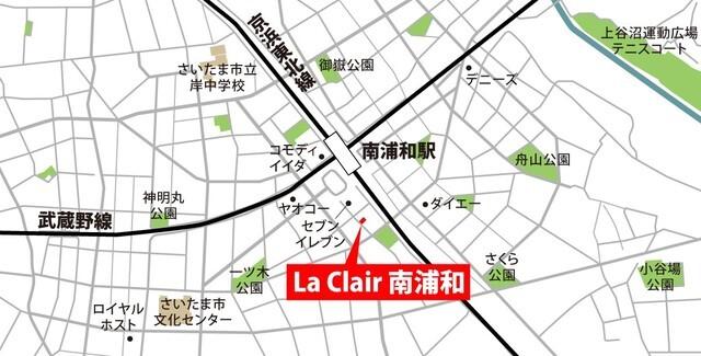 Ｌａ　Ｃｌａｉｒ南浦和（702） 地形図・案内図