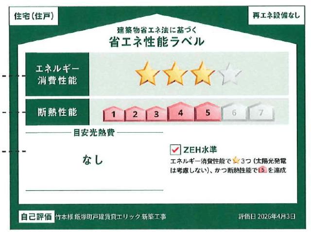 飯塚町戸建エリック 省エネ性能表示ラベル