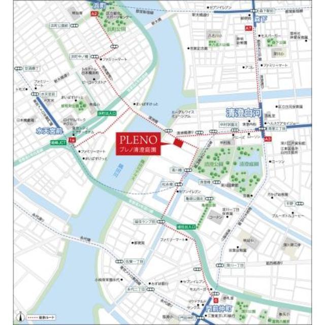 プレノ清澄庭園（205） 地形図・案内図