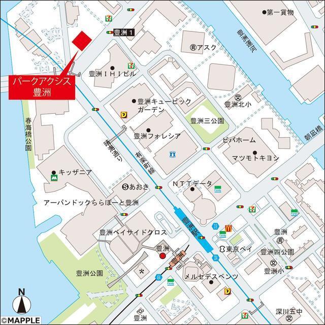 パークアクシス豊洲（1307） 地形図・案内図