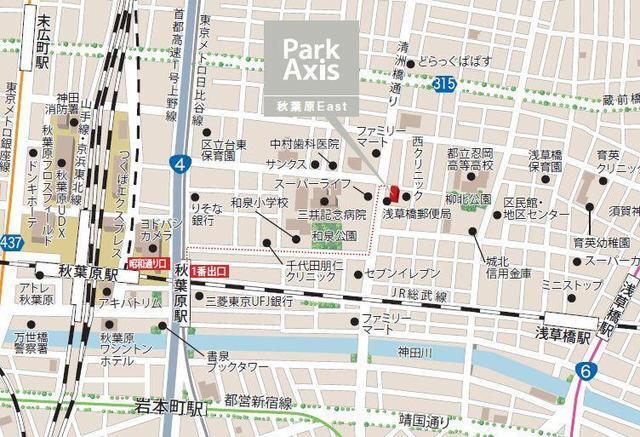 パークアクシス秋葉原Ｅａｓｔ（901） 地形図・案内図