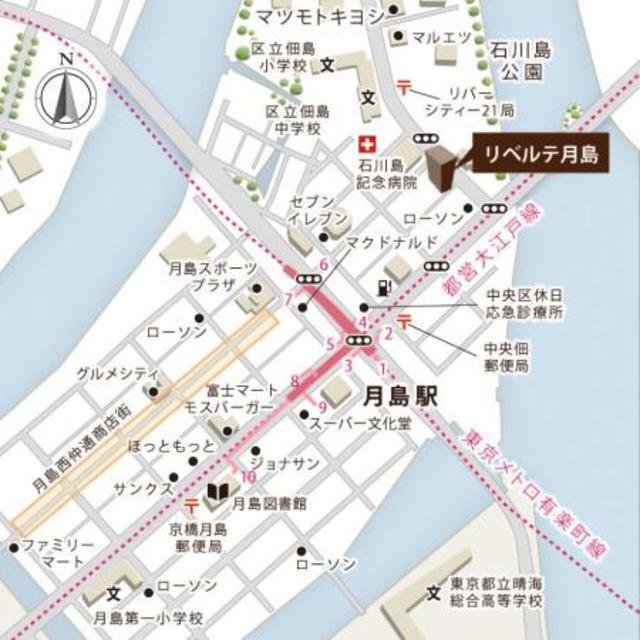 リベルテ月島（1009） 地形図・案内図
