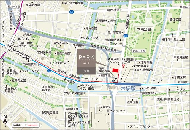 パークアクシス木場（1303） 地形図・案内図