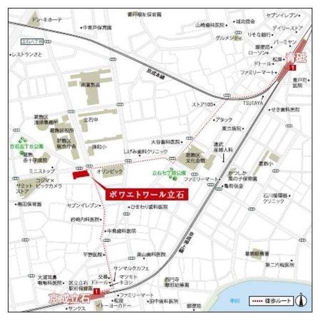ボワエトワール立石（208） 地形図・案内図