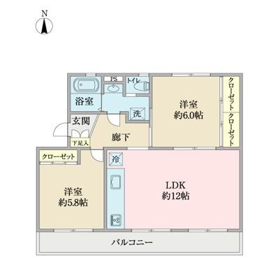 車返団地３街区１４号棟 間取り図画像