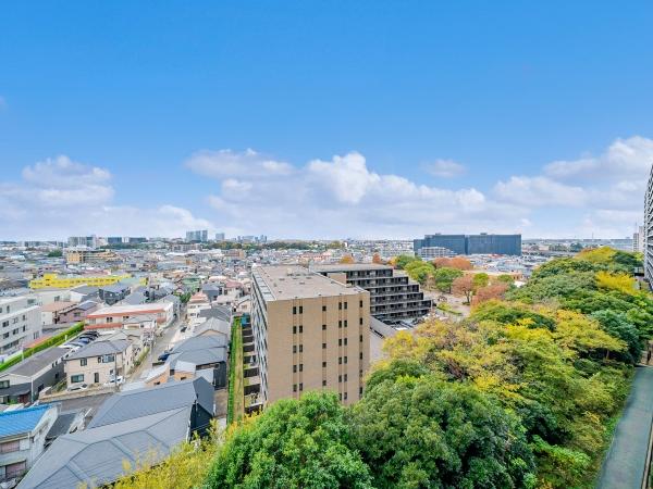 バルコニーからの北西向き眺望（眺望は永続的に保証されるものではございません）