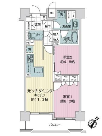 プレサンスロジェ横浜関内 間取り図画像