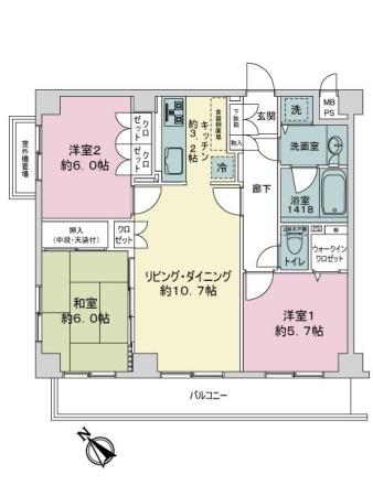 マイキャッスル狛江スクエア 間取り図画像