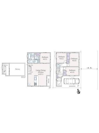 川崎市多摩区登戸中古戸建 間取り図画像