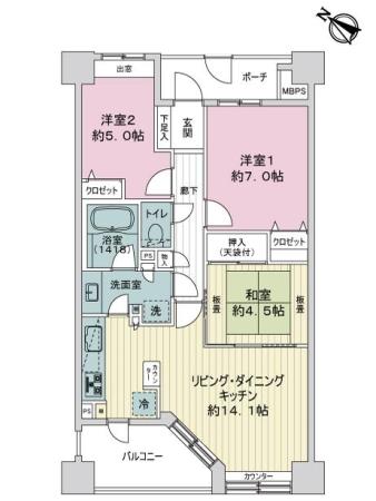 ライオンズステージ横濱キャナルスクエア 間取り図画像