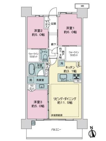 シティハウス平井ブリーズレジデンス 間取り図画像