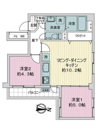 ライオンズマンション阪東橋 間取り図画像