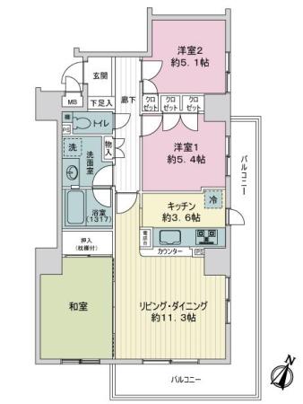 モリス日暮里駅前 間取り図画像