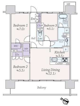 東京ミッドベイ　勝どき 間取り図画像