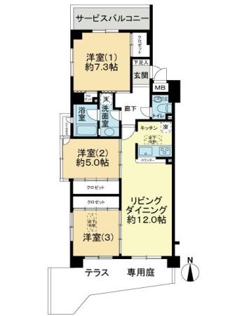 ダイアパレスリバ−サイド府中是政 間取り図画像