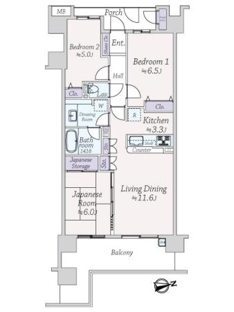 オーベルグランディオ砂町水辺公園 間取り図画像
