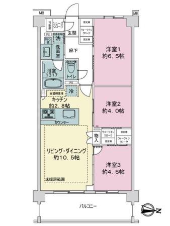 サンクレイドル新越谷２ 間取り図画像
