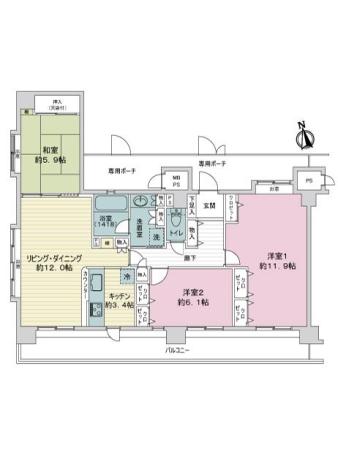 ライオンズマンション一之江弐番館 間取り図画像