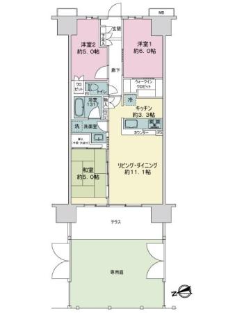 ファインシティ王子神谷リバー＆フォレスト 間取り図画像