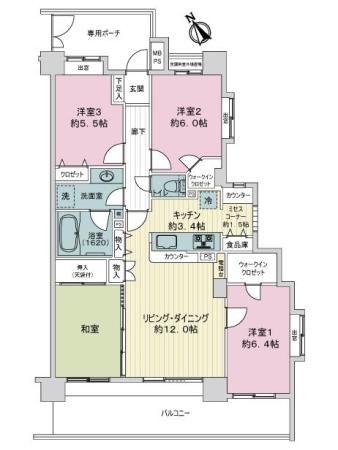 ライオンズマンション等々力緑地公園 間取り図画像