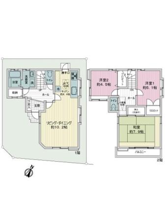 中野区白鷺三丁目戸建 間取り図画像