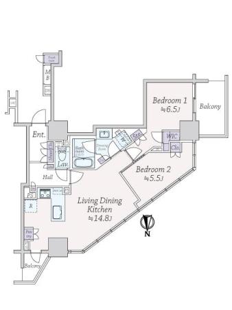 Ｂｒｉｌｌｉａ　Ｔｏｗｅｒ　上野池之端 間取り図画像