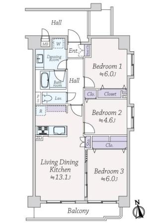 パルミナード多摩川弐番館 間取り図画像