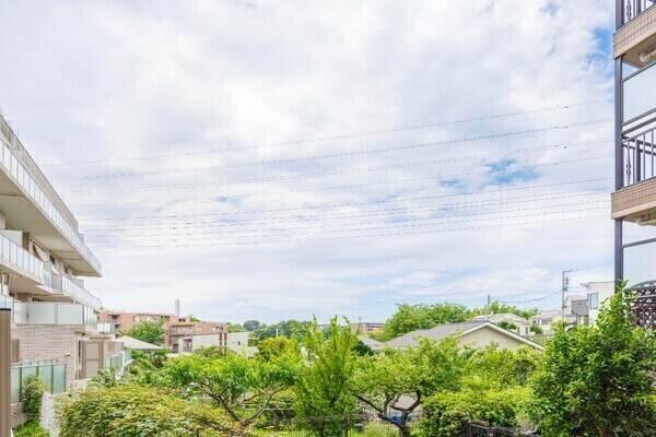 落ち着いた住環境の低層住居専用地域内。近くに高い建物が無く、晴れた日には広い青空が望めます。