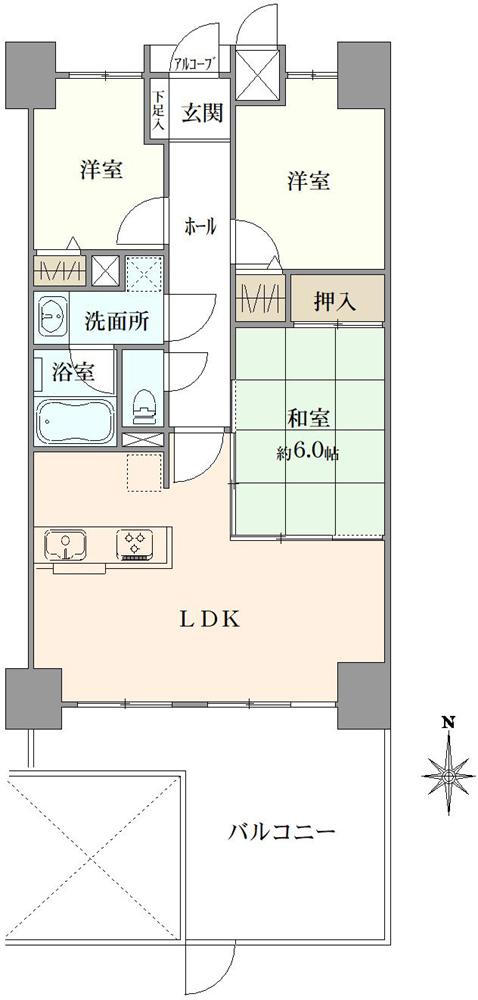 ライオンズガーデン稲毛園生町 間取り図画像