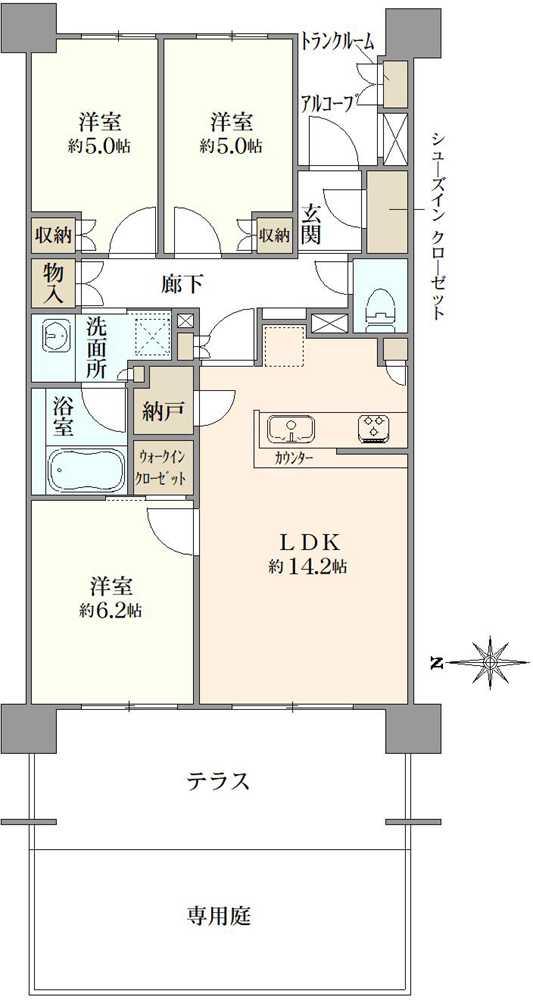 浦和常盤ザ・レジデンス　ウエストレジデンス 間取り図画像