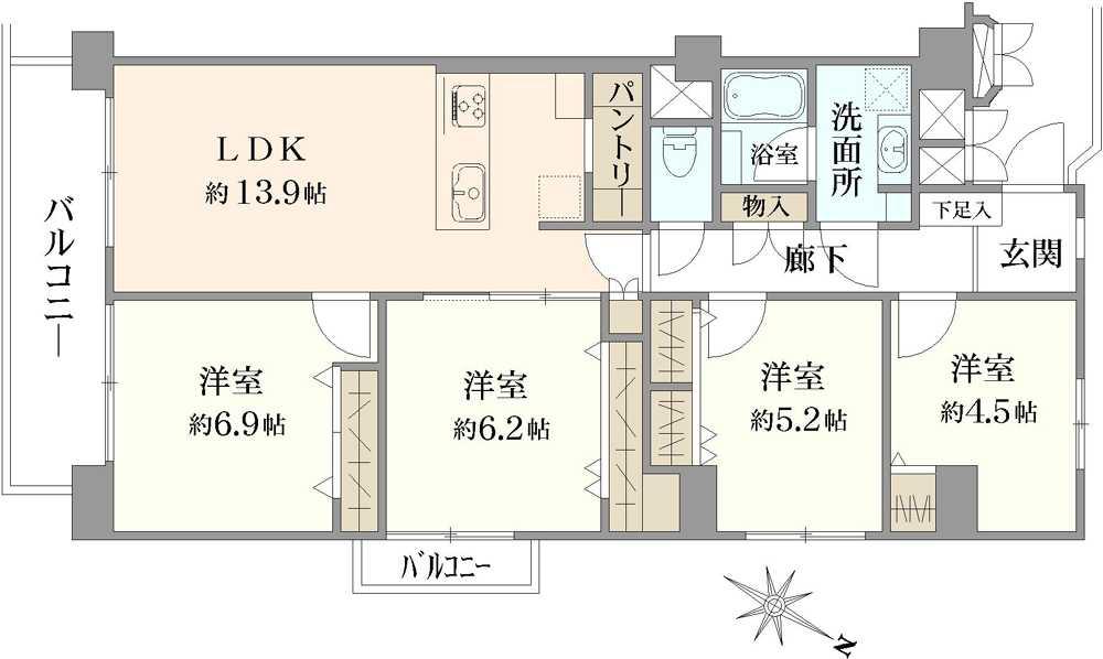 コープ野村浦和2号棟 間取り図画像